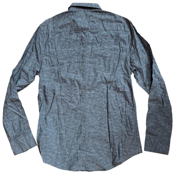 NWT Calvin Klein Jeans Gray Textured Pattered Button Down Shirt, Size SMALL - Picture 2 of 7